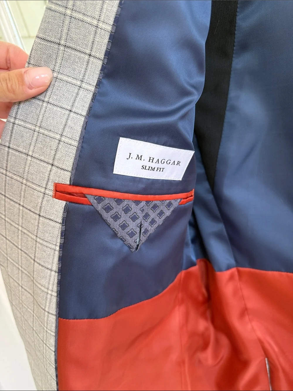 Men's Light Gray Windowpane Sport Coat Blazer